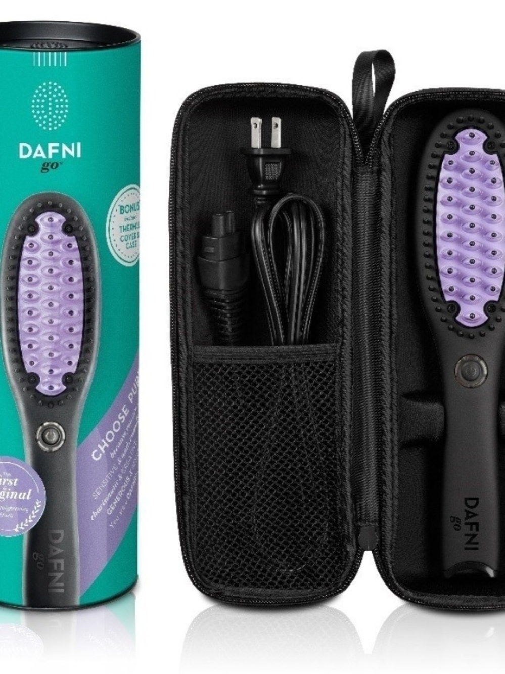 Dafni Go! Heated Hair Brush With Portable Travel Case